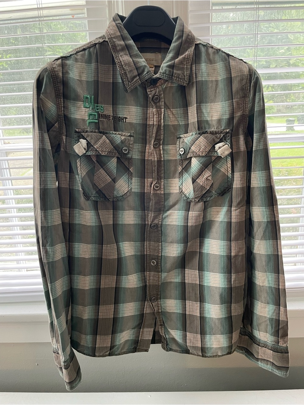 Diesel Boys Plaid Western Shirt